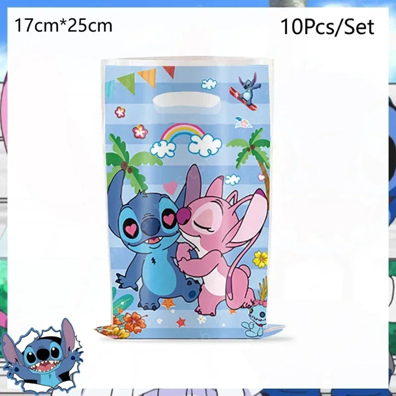 Disney Lilo and Stitch Birthday Party Decoration Girl Boy Disposable Tableware Candy Bag Tablecloth Paper Cup Plate Supplies Kit