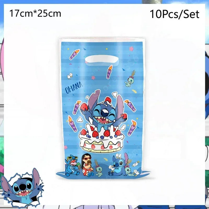Disney Lilo and Stitch Birthday Party Decoration Girl Boy Disposable Tableware Candy Bag Tablecloth Paper Cup Plate Supplies Kit