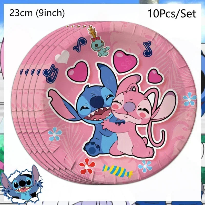 Disney Lilo and Stitch Birthday Party Decoration Girl Boy Disposable Tableware Candy Bag Tablecloth Paper Cup Plate Supplies Kit