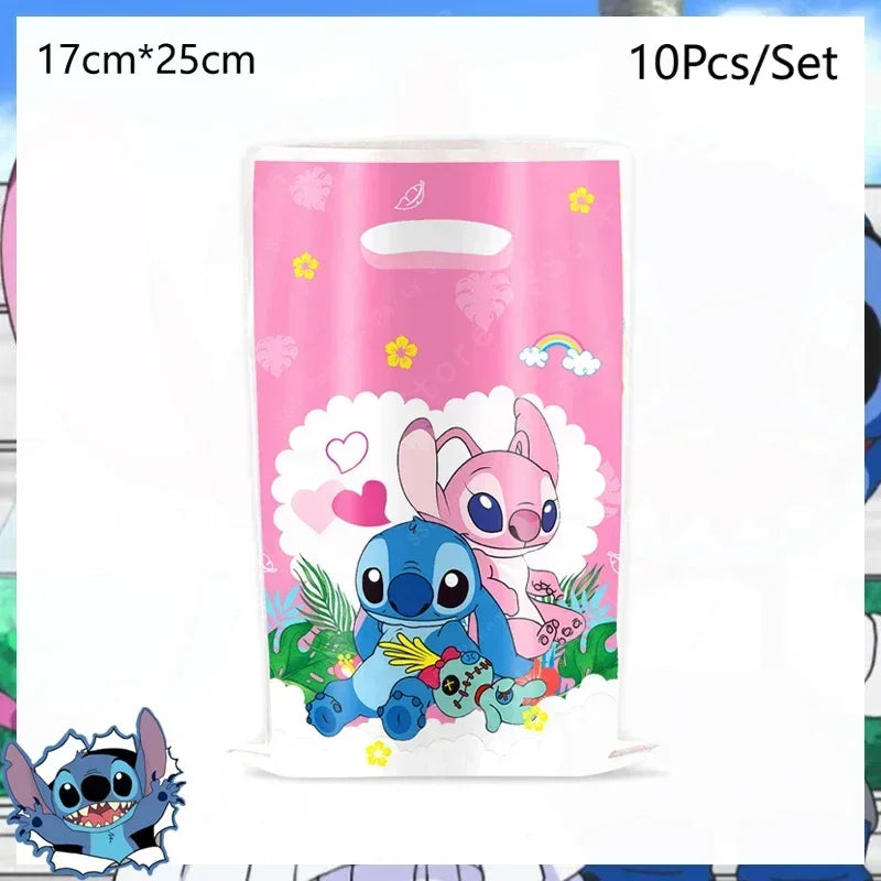 Disney Lilo and Stitch Birthday Party Decoration Girl Boy Disposable Tableware Candy Bag Tablecloth Paper Cup Plate Supplies Kit