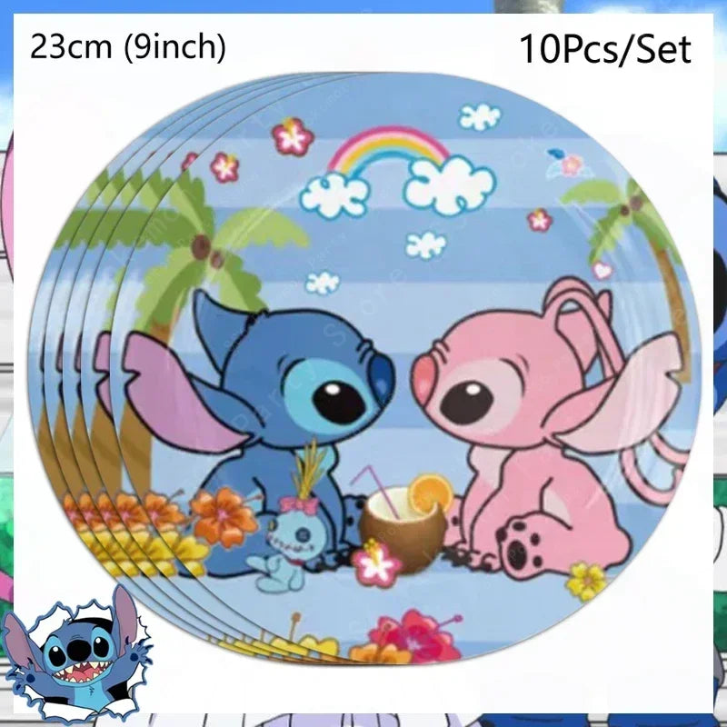 Disney Lilo and Stitch Birthday Party Decoration Girl Boy Disposable Tableware Candy Bag Tablecloth Paper Cup Plate Supplies Kit