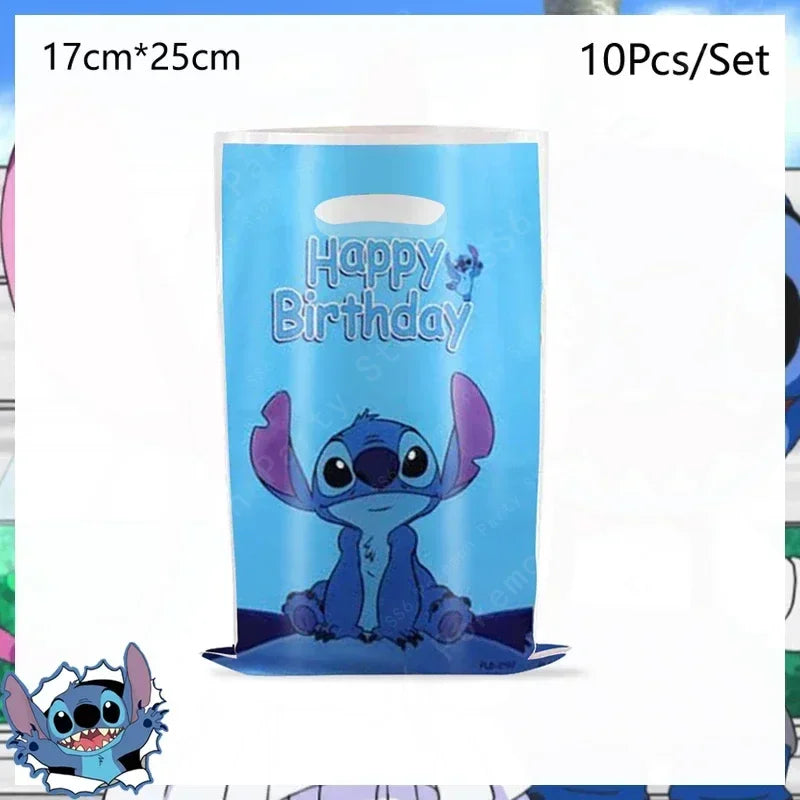 Disney Lilo and Stitch Birthday Party Decoration Girl Boy Disposable Tableware Candy Bag Tablecloth Paper Cup Plate Supplies Kit