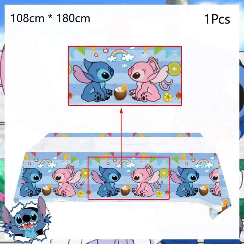 Disney Lilo and Stitch Birthday Party Decoration Girl Boy Disposable Tableware Candy Bag Tablecloth Paper Cup Plate Supplies Kit
