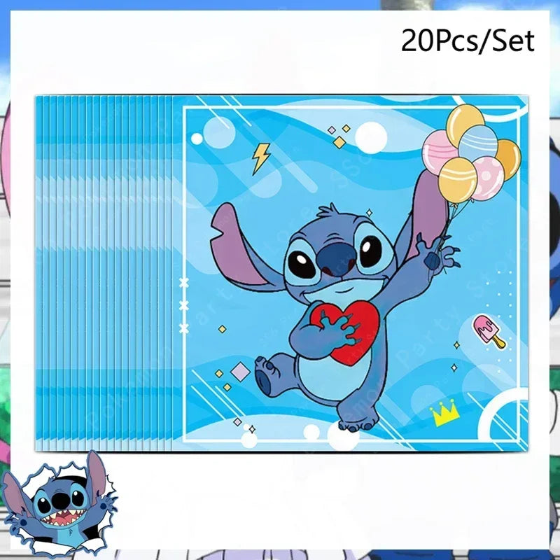 Disney Lilo and Stitch Birthday Party Decoration Girl Boy Disposable Tableware Candy Bag Tablecloth Paper Cup Plate Supplies Kit