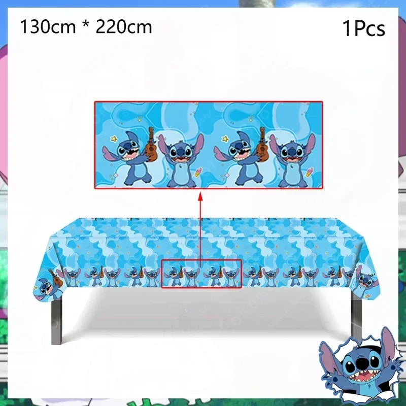 Disney Lilo and Stitch Birthday Party Decoration Girl Boy Disposable Tableware Candy Bag Tablecloth Paper Cup Plate Supplies Kit