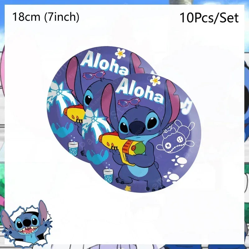 Disney Lilo and Stitch Birthday Party Decoration Girl Boy Disposable Tableware Candy Bag Tablecloth Paper Cup Plate Supplies Kit