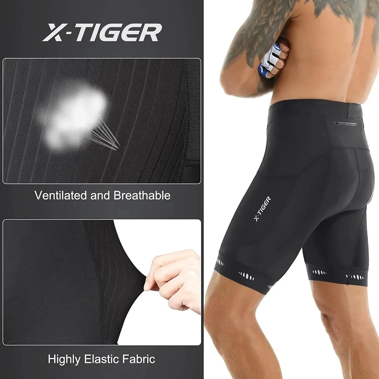 X-TIGER 5D Gel Padded Cycling Shorts