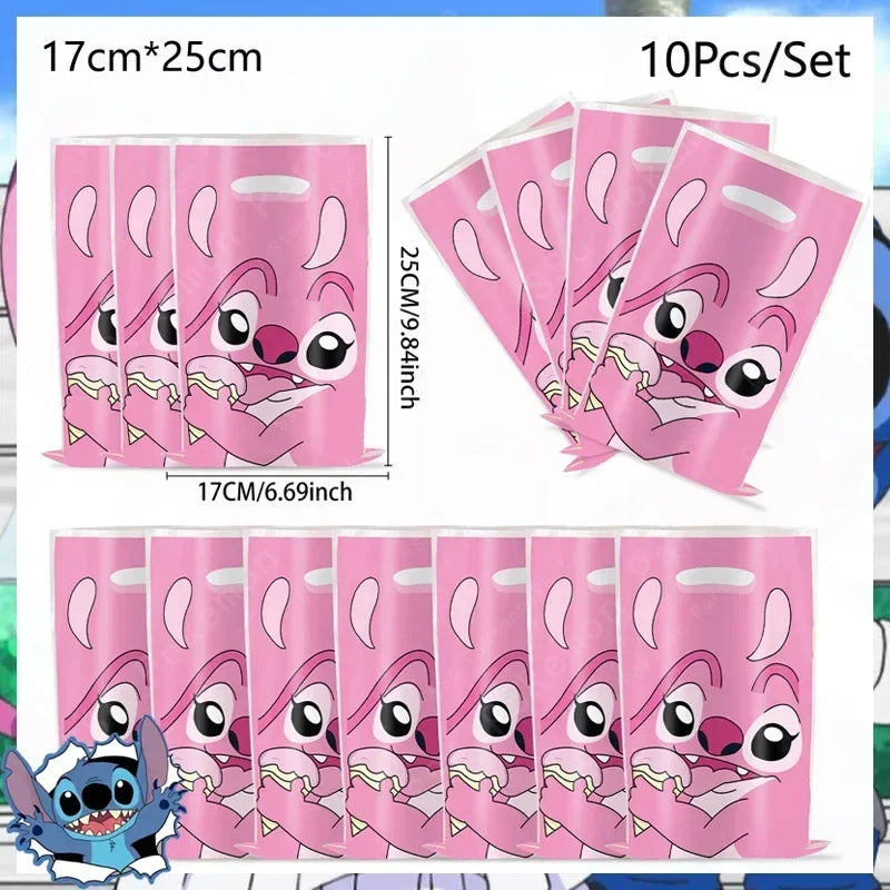 Disney Lilo and Stitch Birthday Party Decoration Girl Boy Disposable Tableware Candy Bag Tablecloth Paper Cup Plate Supplies Kit