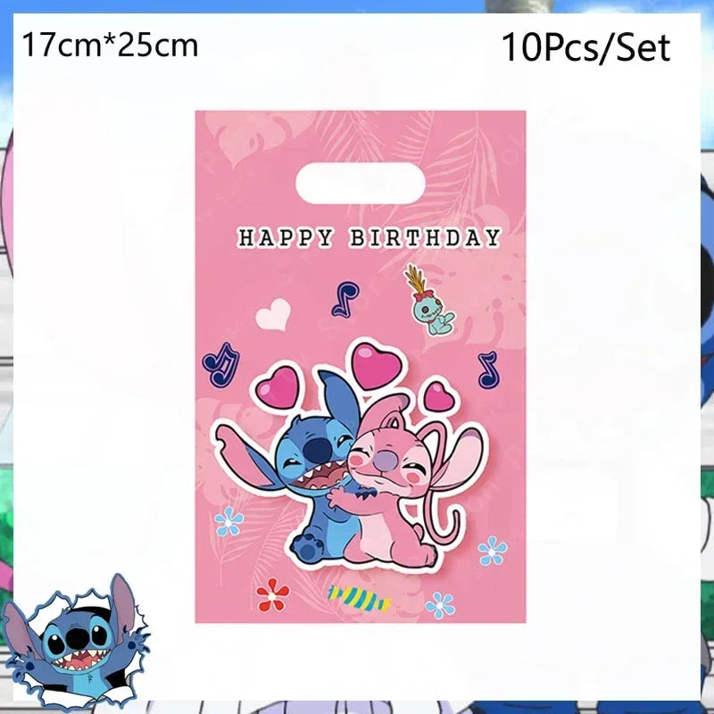 Disney Lilo and Stitch Birthday Party Decoration Girl Boy Disposable Tableware Candy Bag Tablecloth Paper Cup Plate Supplies Kit