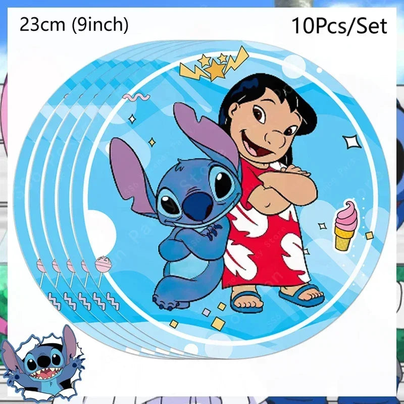 Disney Lilo and Stitch Birthday Party Decoration Girl Boy Disposable Tableware Candy Bag Tablecloth Paper Cup Plate Supplies Kit
