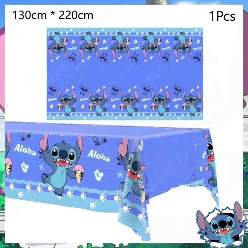 Disney Lilo and Stitch Birthday Party Decoration Girl Boy Disposable Tableware Candy Bag Tablecloth Paper Cup Plate Supplies Kit