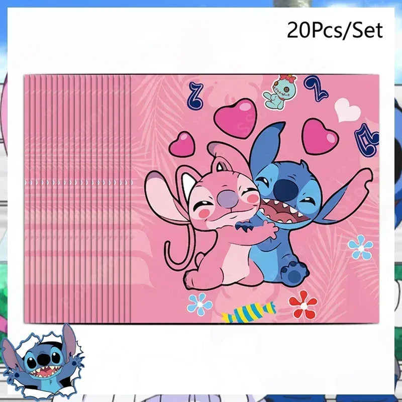 Disney Lilo and Stitch Birthday Party Decoration Girl Boy Disposable Tableware Candy Bag Tablecloth Paper Cup Plate Supplies Kit