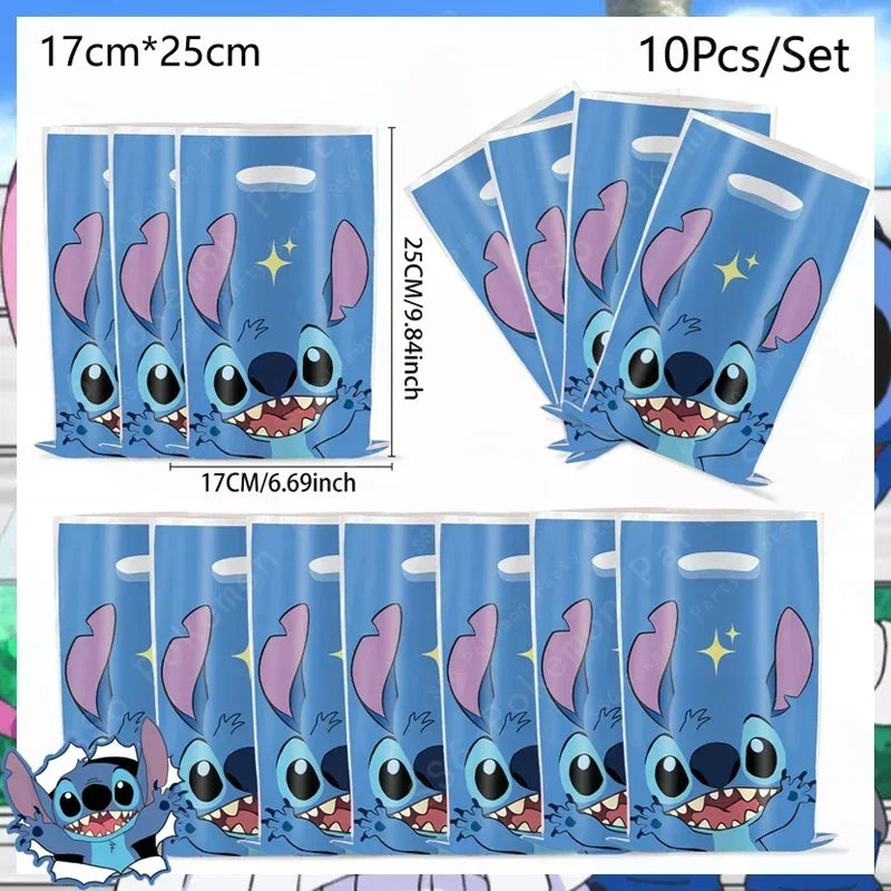 Disney Lilo and Stitch Birthday Party Decoration Girl Boy Disposable Tableware Candy Bag Tablecloth Paper Cup Plate Supplies Kit