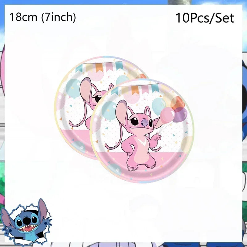 Disney Lilo and Stitch Birthday Party Decoration Girl Boy Disposable Tableware Candy Bag Tablecloth Paper Cup Plate Supplies Kit
