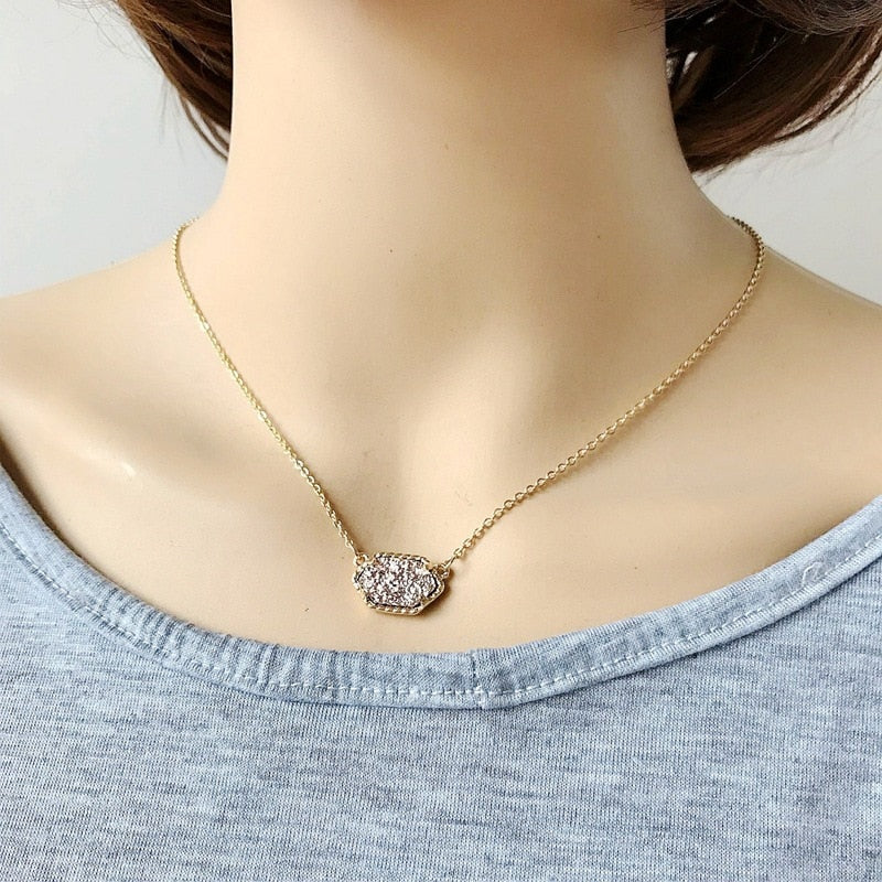 Drusy Pendant Necklace